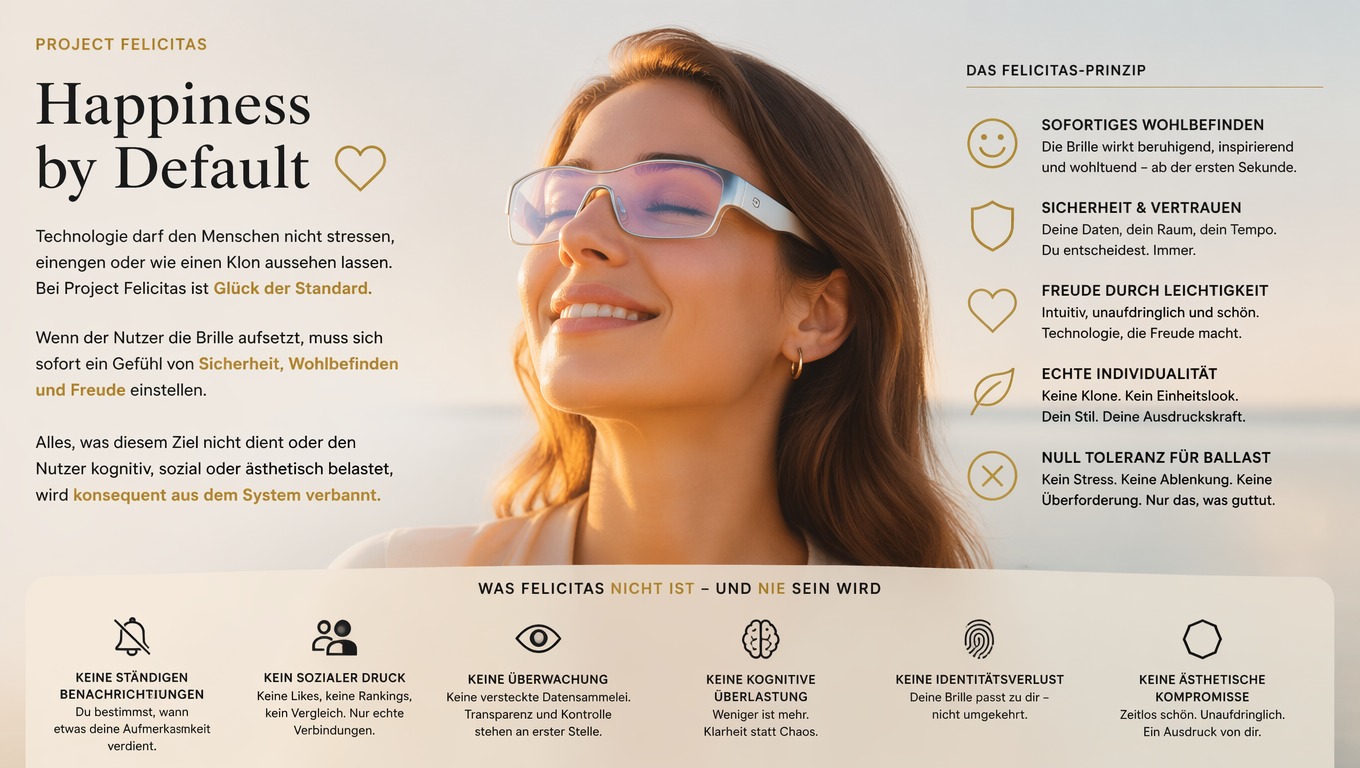 Frau mit Felicidad XR Brille im goldenen Licht